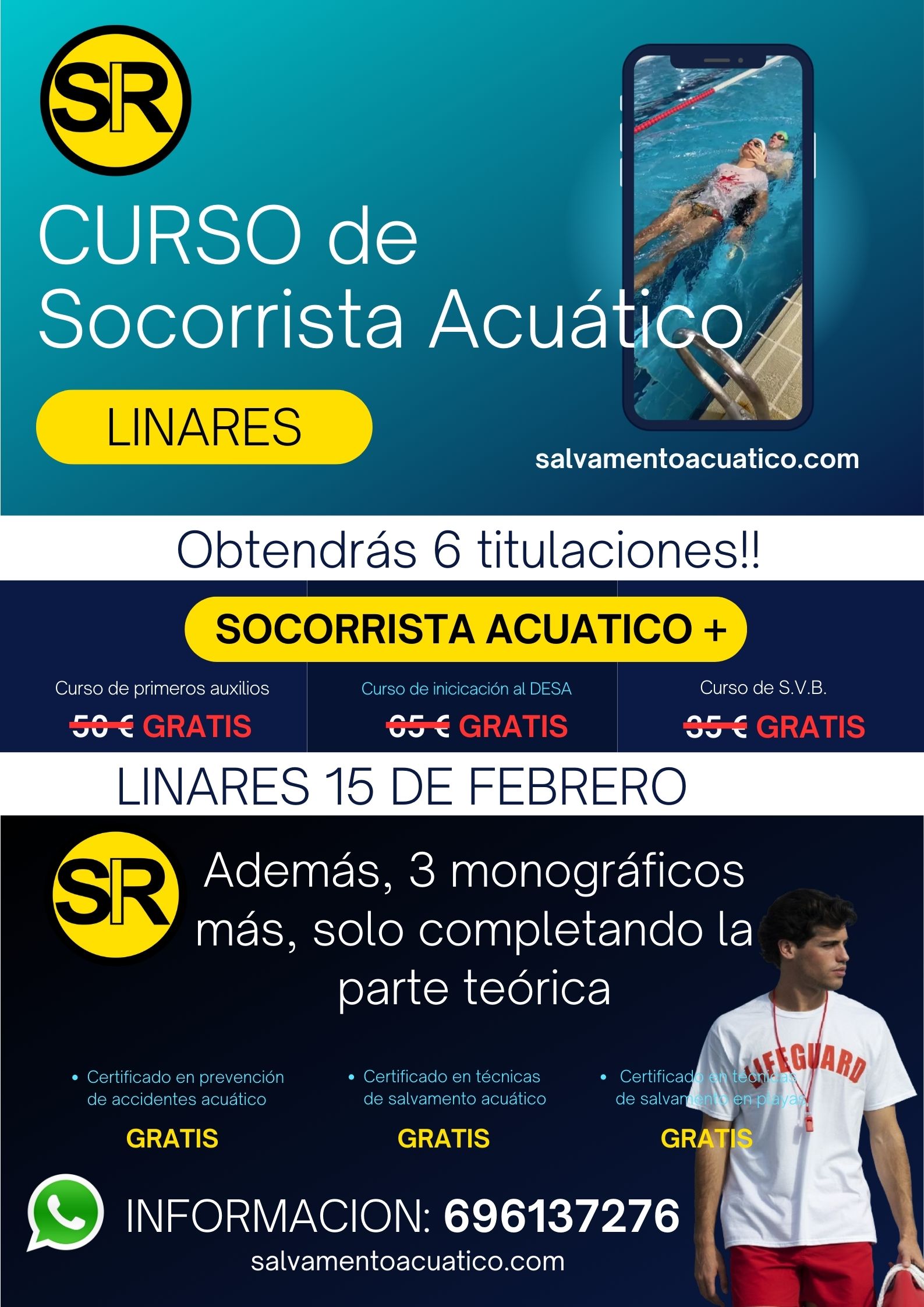 CURSO SOCORRISTA ACUATICO LINARES 15 DE FEBRERO